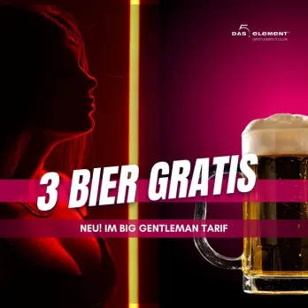 Mittwoch: Big Gentleman Tarif: 3 Bier gratis
