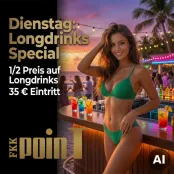 Dienstag: Longdrink Special im FKK Point