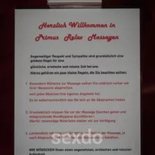 Primus Relax Massagen - nur fuer +Club Mitglieder